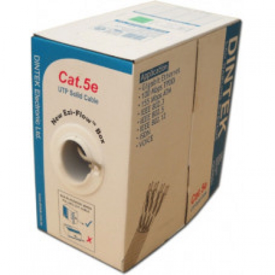 Cáp mạng CAT.5e FTP, 4 pair, 24AWG, Bọc nhôm chống nhiễu, 305m/box, made in China Dintek 1103-03011
