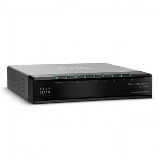  Switch Cisco SG200-08 8-Port 10/100/1000 Gigabit Ethernet