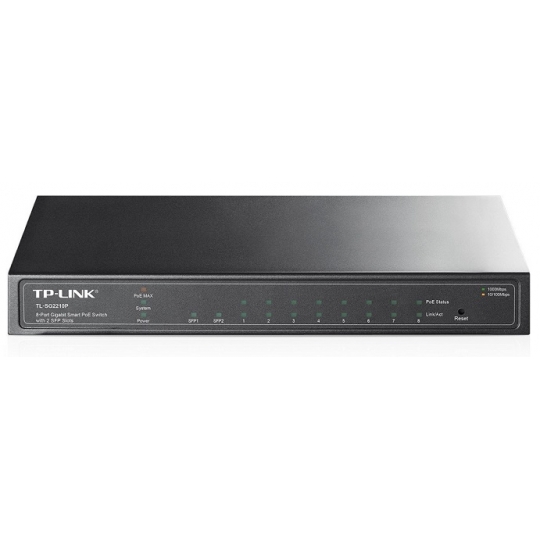 8-Port Gigabit Smart PoE Switch with 2 SFP Slots TP-LINK TL-SG2210P