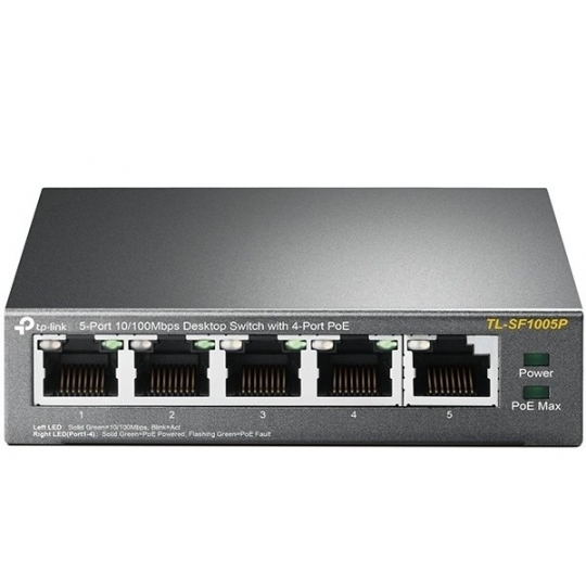 5-Port 10/100Mbps PoE Desktop Switch TP-LINK TL-SF1005P
