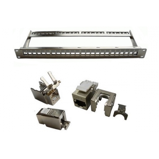 Khung Patch panel 24 Port 1U CAT.6A STP Snap-in DINTEK 1406-00012