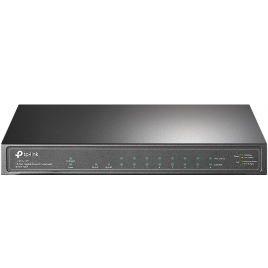 10-Port Gigabit with 8-Port PoE+ Desktop Switch TP-LINK TL-SG1210P