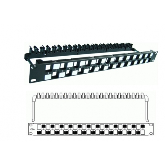 Dintek PowerMAX+ 1U 24P Cat.6A UTP Snap-in Panel (1406-00011)