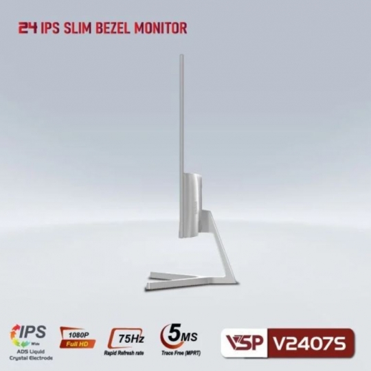 Màn Hình Phẳng VSP 24" V2407S FHD/IPS/75Hz/5Ms Màu Trắng