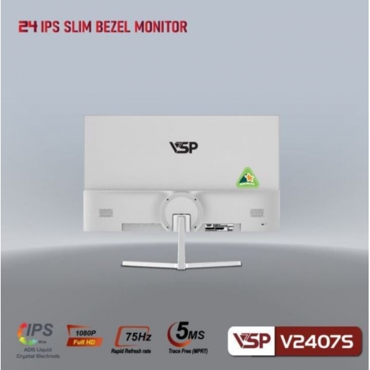 Màn Hình Phẳng VSP 24" V2407S FHD/IPS/75Hz/5Ms Màu Trắng